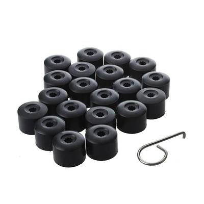 20PCS Car Wheel Lug Nut Covers, 17mm Tire Bolt Caps Compatible with VW, Jetta, Beetle, Passat, GTI, CC, Black Lug Nut Cap with Removal Tool