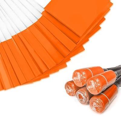 Zozen 21x5x4 In Extended Flag Pole Marking Flags,500Pcs Fluorescent Orange | Writable Marker Flags for Lawn & Irrigation & Landscape & Sprinkler & Survey & Dog Training