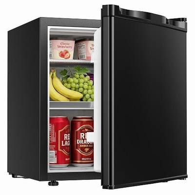Icyglee 1.7 Cu.Ft Mini Fridge with Freezer, Single Reversible Door Compact Refrigerator, Adjustable Thermostat&Energy Saving Mini Fridge for Bedroom, Dorm, Office, Low Noise, Black
