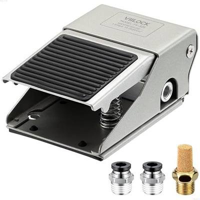 Pneumatic Foot Pedal Valve Kit, 1/4" NPT 3 Way 2 Position Momentary Nonslip Foot Control Switch FV320