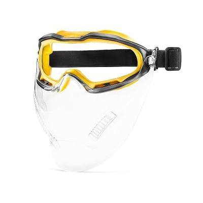 COOLJOB Safety Goggles Over Glasses with Anti-Fog Clear Lens | ANSI Z87.1 Impact Resistance Eye Protection with Adjustable Elastic Headband, Anti-Scratch Eyewear for Men & Women