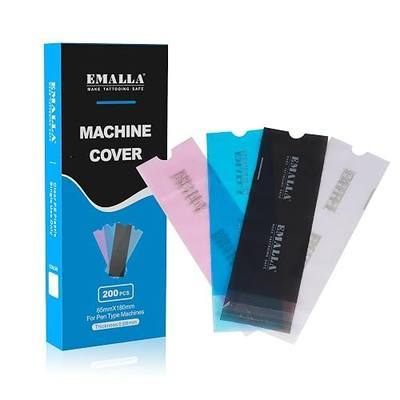 Large Tattoo Machine Covers - Emalla 200Pcs Tattoo Pen Covers Disposable Pink Pen Bags 2.5 x 7.1in Machine Sleeves for Tattoo Supplies