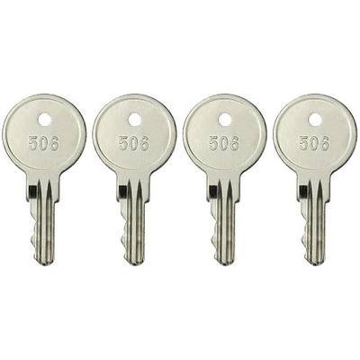 4-Pack CH506 Replacement Keys for Truck Tool Box RV Compartment Lock Keys Silver Code 506