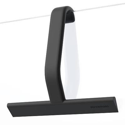 dancemoon JustHang Shower Squeegee for Glass Doors, All-One-Piece Award-Winning Silicone Squeegee with Built-in Hook for Bathroom, Window, Mirror, Tile Wall,Car, Streak-Free Cleaner Tool,10-Inch Black