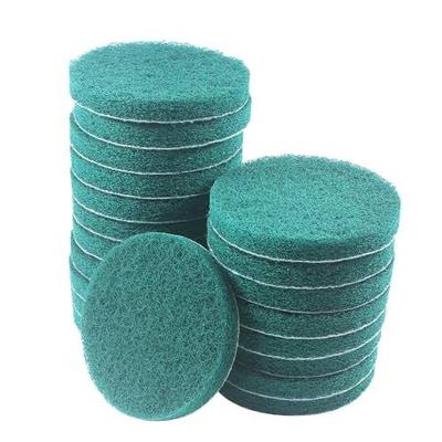 20 Pcs 5" Drill Brush Scrubber Scouring Pads | 180 Grit, Hook & Loop Power Scrubber Scouring for Rotary Tools, Random Orbital Sander (Green)