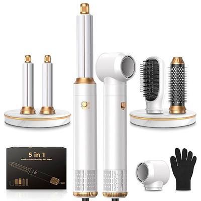 5 in 1 Blow Dryer Brush Set, Hot Air Styler Air Curling Wrap Air Curler Low Heat Hair Care, Round Brush Blow Dryer Hair Styling Tools Gift for Dry,Volumize,Straight,Curl, 110-120V