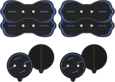 MASTOGO 8 Pcs Wireless TENS Unit Electrode Pads, with 3.5mm Snap Connector | Snap Spacing 1.37 in, Compatible with Snap-Connector Wired TENS Unit, Reusable & Washable, TENS Unit Pads in Two Sizes