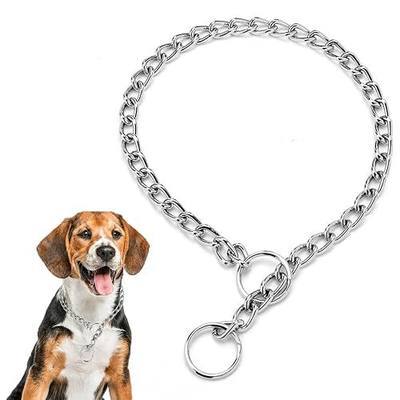 Chain Collar for Small Dogs, Medium Dogs Metal Slip Link Training Heavy Duty Martingale Puppy Collars for XXS XS Small Medium Large Big XL Breed Dogs, Silver XS