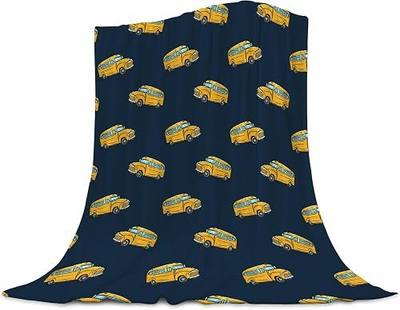 School Bus Baby Blanket 30"x40" - Soft Flannel Fleece Throw for Crib & Stroller, Plush Nursery Blanket for Toddlers, Cozy Travel Blanket
