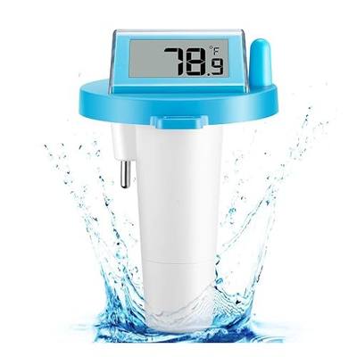 Solar Pool Thermometer Floating Easy Read - IPX8 Waterproof Digital Pool Water Temperature Thermometer for Swimming Pools, Hot Tubs, Ponds, Ice Baths