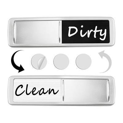 Dishwasher Magnet Clean Dirty Sign, Slide Strong Clean and Dirty Magnet Indicator for Dishwasher, Non-Scratch, Easy to Read, Self-Adhesive Stickers for Non-Magnetic Dishwasher, Refrigerator