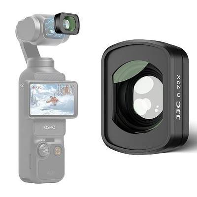 JJC 0.72x Wide Angle Lens Compatible with DJI Osmo Pocket 3, 112° Ultra-Wide View Magnetic Attachment, Multi-Coated HD Optical Glass with Aluminum Frame
