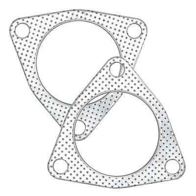 3 Inch Exhaust Gasket 3-Bolt 76.5mm Muffler Flange Header High Temperature w/Fire Ring Replacement 2 Pcs