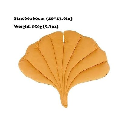 26"X23.6"Pet Cushion,(1pc-Double-Sided) Ginkgo Leaf Shaped Cotton Pet Bed Pad, Warming Pet Mat,Warming Pad for Cats and Dogs, Warm and Comfortable Floor Mat Cover Pad,Soft and Comfortable