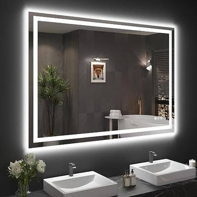 Snowdool 48 x 36 in LED Bathroom Mirror, Front and Backlit, Anti-Fog
