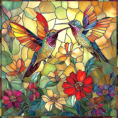 Vintage Paint Hummingbird Flower 500 Piece Puzzles for Adults, Easy Large Piece Puzzle for Seniors, Challenge Art Jigsaw Puzzles, for Gifts Party Games Family, 20x20 Inch Dust Free