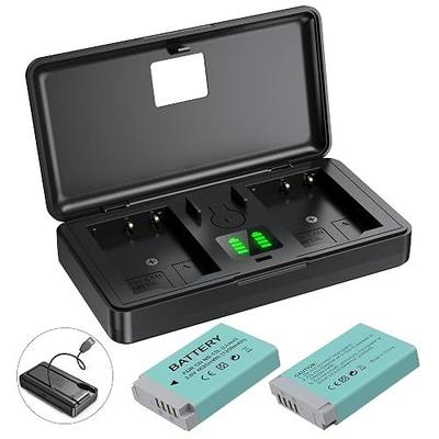 NB-13L Battery 2-Pack and Charger Set, Rechargeable Dual Battery Case | Camera Accessories for Canon G9X,G5X,G1X G7X Mark II/III,SX620/SX720/SX730/SX740 HS, EOS M10/M100/M6