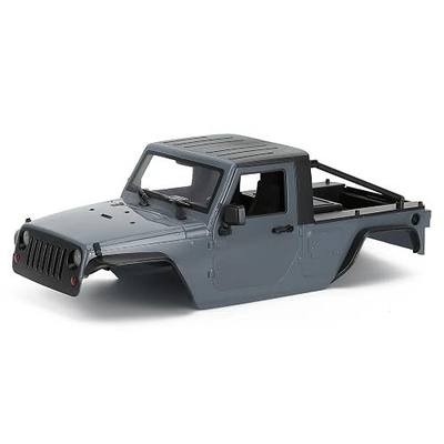 1/10 RC Pickup Body Shell Kit Unassembled - 313mm Wheelbase Wrangler Pickup Body,for RC Crawler Axial SCX10 SCX10 II 90046 DIY (Grey)