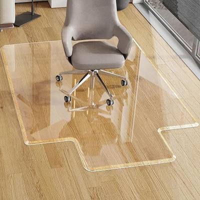 MESAILUP Beveled Edge Office Chair Mat for Carpet or Hardwood Floor, Crystal Clear 36" x 48" Desk Computer Chair Mat with Lip for a Smooth Glide and Easy Roll On/Off, Hard Heavy Duty and Non-Slip Pad