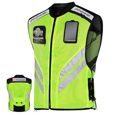 Motorcycle Vest Police Traffic Ride Safer Travel Safety Reflective Visibility Biker Vest for Men Women with Pockets