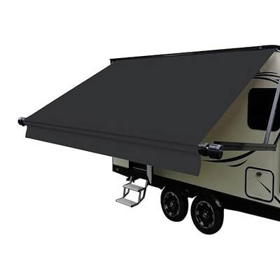 Dulepax RV Awning Fabric Replacement(15'2" Fabric) Upgrade 19.5oz Heavy Duty Vinyl RV Replacement Awning, Universal RV Canopy Replacement for All Trailer Motorhome Awning Brands Black