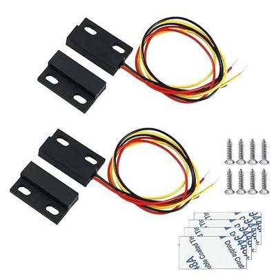 Magnetic Reed Switch,Normally Closed/Open NO/NC Waterproof DC 12V Magnetic Switchs,Micro Door Sensor Window Contact Reed Switch for Access Control Replace Alarm System(2 Pack)