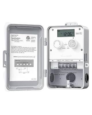 DEWENWILS Pool Pump Timer, Outdoor Digital Timer Box, 3HP 40A 240VAC, 7-Day 12 ON/Off Programmable Timer Switch for Pool Pump, Water Heater, Pool Filter, Landscape Lights, ETL Listed