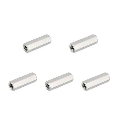 5Pcs Hex Coupling Nuts,M5x0.8-Pitch UNC 30mm/1.18" Length, 304 SS | Rod Coupling Nut, for Threaded Rods & Studs