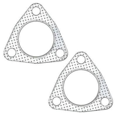 2 Inch Exhaust Gasket 3-Bolt 53mm Muffler Flange Header High Temperature w/Fire Ring Replacement 2 Pcs