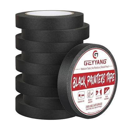 GEYYANG Black Painters Tape, 0.75 Inch x 55 Yards x 10 Rolls, Black Masking Tape for Painting, DIY Crafts, Home & Auto | No Residue, Multi-Surface Adhesion
