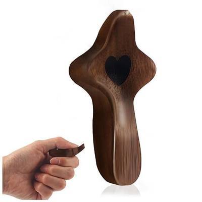 wellhouse Cross My Heart/Encouragement Gift Wooden Pocket Stress Fidget Cross Wood Christian Religious Gift