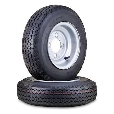 WANDA Trailer Tire Wheel 4.80-8 6-Ply C 70M with 4 Lugs on 4 Silver Rim Pk2 | 4x4 Rim Assembly Highway Boat Motorcyle Trailer