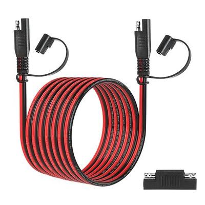12FT 12AWG SAE Extension Cable, 12 AWG SAE to SAE Quick Disconnect Wire Harness 12 Gauge with SAE Polarity Reverse Adapter for Solar Panel RV Battery Automotive and Marine Applications (12AWG 12FT)