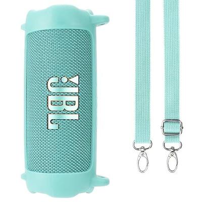 Lebakort Silicone Cover Compatible with JBL Flip 7 Waterproof Portable Speaker (Teal Cover)