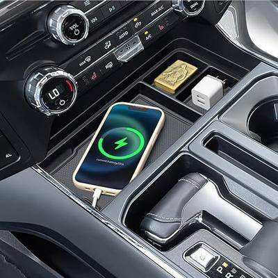 PIMCAR Center Console Organizer for 2021-2025 2026 Ford F150 & 2022-2025 F150 Lightning XLT Pro, Hidden Storage Tray with USB Hole Accessories (Fits into The Open Pocket in Front of The Shifter)