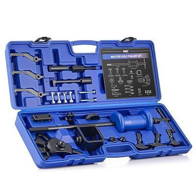OMT 22pc Slide Hammer Puller Set, Axle Bearing Hub & Seal Remover Kit | Front and Rear Axle Shaft Hub Bearing Seal Remover Set with 1" to 2-7/8" ID Adapters 2-Jaw 3-Jaw Yokes