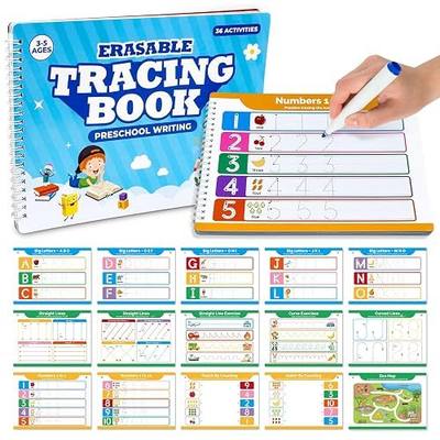 Preschool Dry Erase Learning Workbook for Kids Ages 3-5 – Reusable Tracing Book for Letters A-Z, Shapes & Lines – Use with Dry Erase Markers – Handwriting & Fine Motor Skills Practiceactice