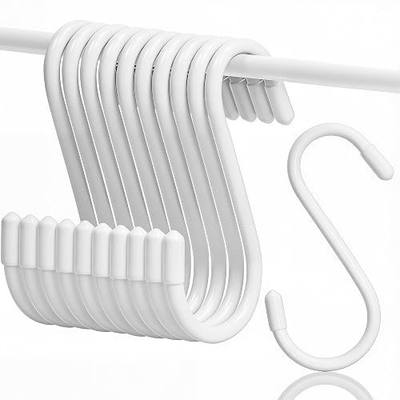 10 Pack 4 Inch White Vinyl Coated S Hooks, Heavy Duty Non Slip Hooks for Closet Rods, Kitchen Storage, Garage Organization, Hanging Plants & Pot Racks