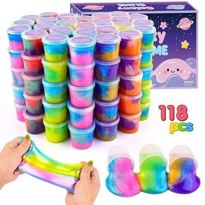118 Pack Slime Party Favors Kit, Mini Galaxy Bulk Slime Stretchy Stress Relief for Kids, Soft Putty DIY Toy, Girls and Boys Classroom Supplies, Birthday, Goodie Bag Stuffers Advent Calendar
