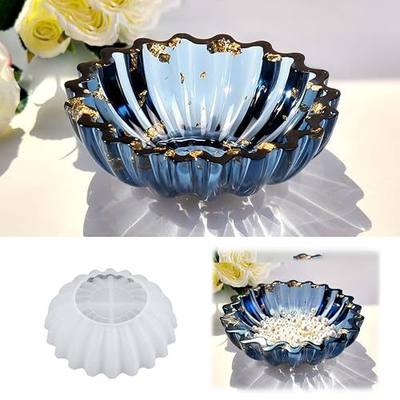 Resin Molds for Bowl, 5.24 x 1.65 inches Flower Tray Silicone Molds for Resin, Epoxy Resin Molds for DIY Jewelry Holder Trinket Container Box Candle Holder