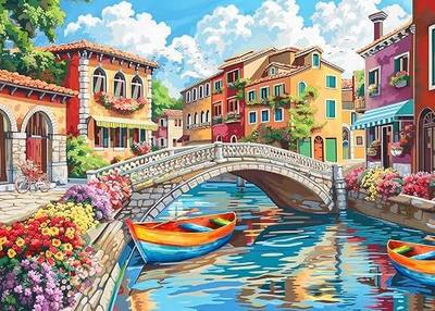 1000 Piece Puzzle for Adults - Italian Town Puzzles for Adults 1000 Pieces, Letters on Back, Venice Street Jigsaw Puzzle, Venice Scene Challenging Puzzles for Teens Seniors - 27.6 x 19.7 inches