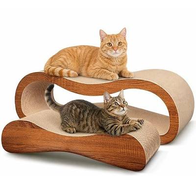 2 in 1 Cat Scratch Pads, Large Scratcher Board for Scraching & Napping, 100% Recyclable&Reversible Cat Scratchers for Indoor Cats Scratching Pad Couch Lounger Cardboard