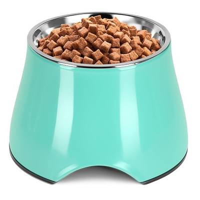 Raised Dog Bowls, Elevated Dog Bowls for Wearing Cone,Cocker Spaniel Long Ears,Neck Stress-Free,Non-Slip Stianless Steel Bowl for Medium/Small Size Dogs