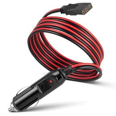 Anina CB Radio Power Cable with LED Light Compatible with Cobra Galaxy Midland 5FT Heavy Duty 16AWG Lighter Plug Adapter with 15A Fuse Protection