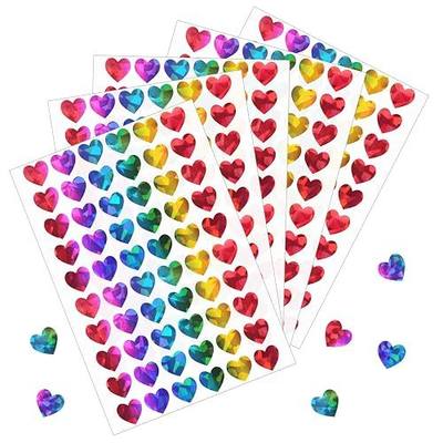 1800pcs 0.5inch Holographic Heart Stickers, Rainbow | Glitter Tiny Hearts, For Kids, Valentines Day Love Decorations, Award Charts & Scrapbooking Crafts, Student Planner