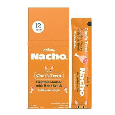Made by Nacho Lickable Cat Treats Mousse Tubes 12 Count with Bone Broth Chicken Recipe (.5 oz) No Grains, Corn, Wheat or Soy