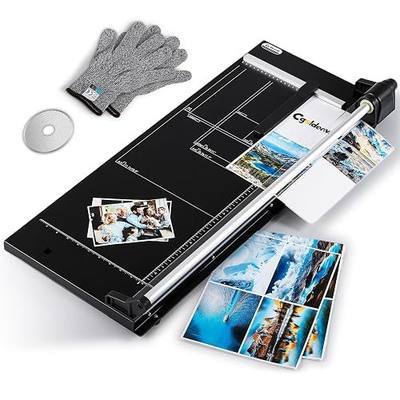CGOLDENWALL A2 Rotary Paper Trimmer, 12 Sheets, w/Extra Blade & Gloves, for Cardstock Photo, Heavy Duty Paper Cutter for Offices Schools Crafts (24.8 Inch Cut Length)