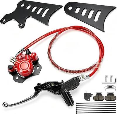 MM80 Mini Bike Disc Hydraulics Brake Kit 4" Stretch Extension Tabs | Modified Mini Bike Brake Kit Compatible with Monster Mega Moto MM105 80cc 105cc Motovox MBX10 MBX11 Minibike Parts