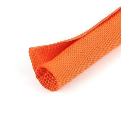 1/2 inch Split Braided Cable Management Sleeve for USB Cable Power Cord Audio Video Cable, High-Temperature Automotive Harness Wire Loom Cord Protector from Cat Dog Chewing (Orange, 10FT)