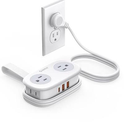ORICO PD 20W USB-C Travel Power Strip with 4 AC Outlets 3 USB Ports | 4FT Flat Plug Extension Cord, Cruise Approved, Compact for Business Travel/Dorm -AP3